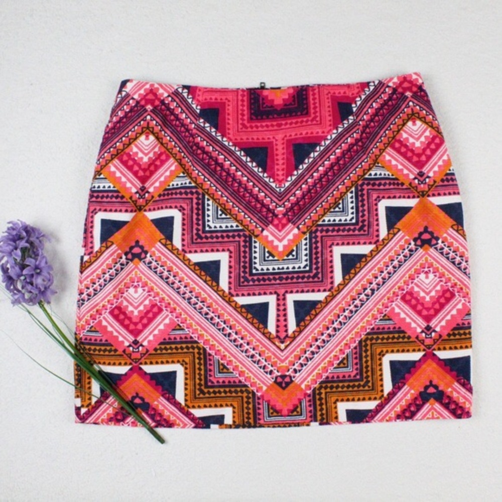 Merona Aztec Geo Pattern Skirt (Size 14)